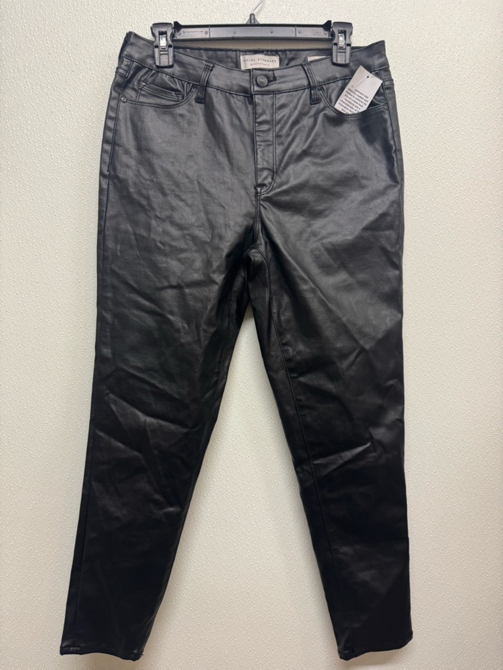 Sanctuary Faux Leather Skinny Pants in Black Sz 12